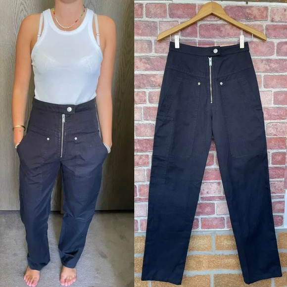 Isabel Marant Pants - Isabel Marant Etoile Phil zip Patch Pocket Pant Size 34 US6 Faded Night